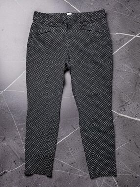 GAP Black with White Polka Dot Trousers Signature Skinny Ankle. Size 6/25inseam